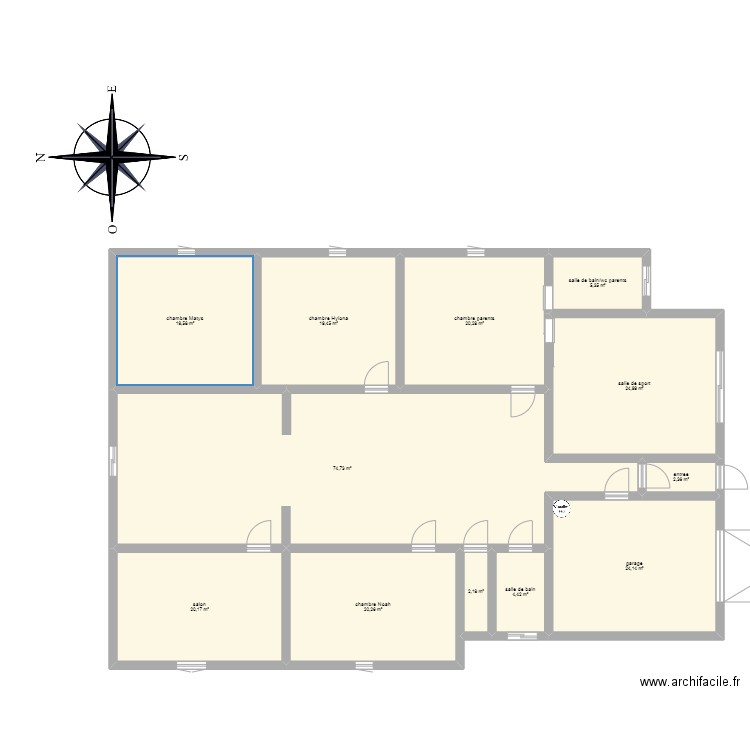 Maison futur v1. Plan de 12 pièces et 238 m2