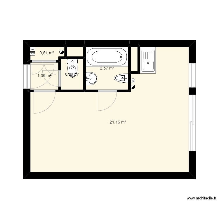 MONTROUGE. Plan de 7 pièces et 27 m2