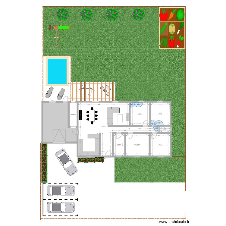Maison 5. Plan de 9 pièces et 146 m2