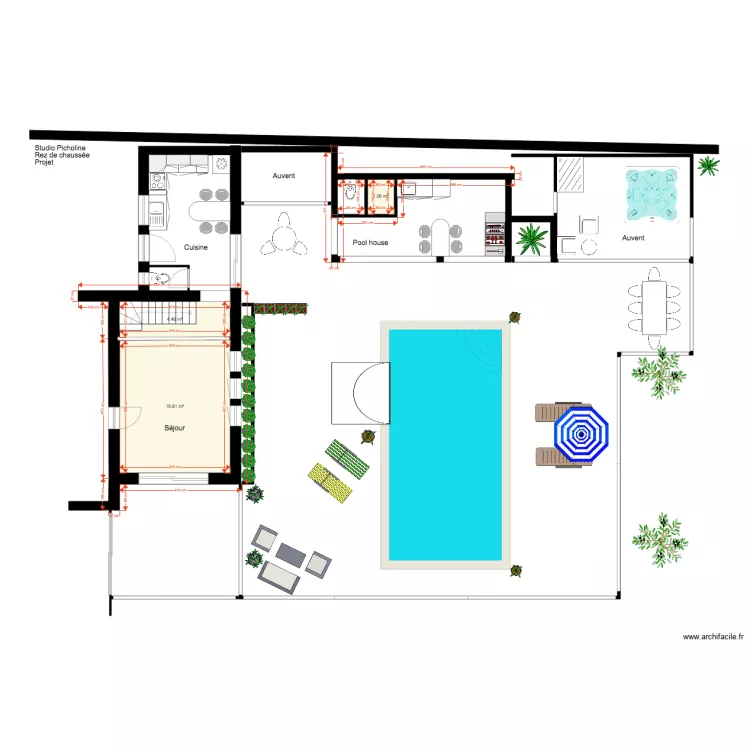 Studio Picholine Rez de chauss&eacute;e 2. Plan de 