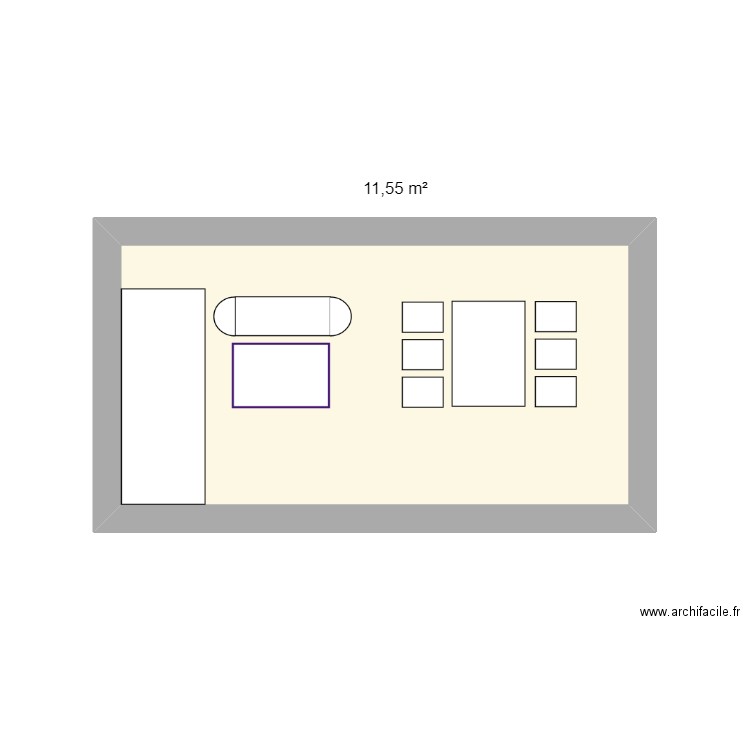 Déco mur salon. Plan de 1 pièce et 12 m2