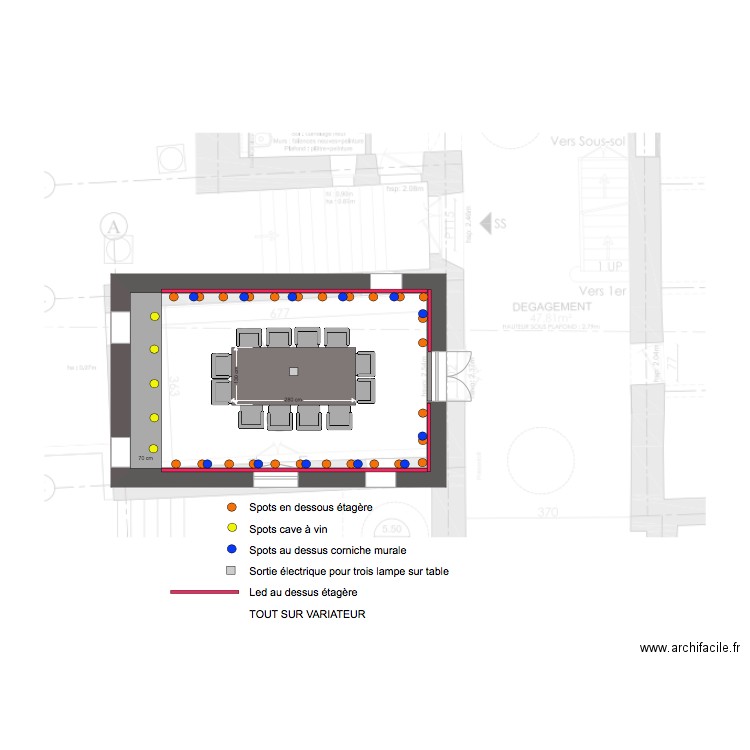 Cave a vin électricité. Plan de 0 pièce et 0 m2