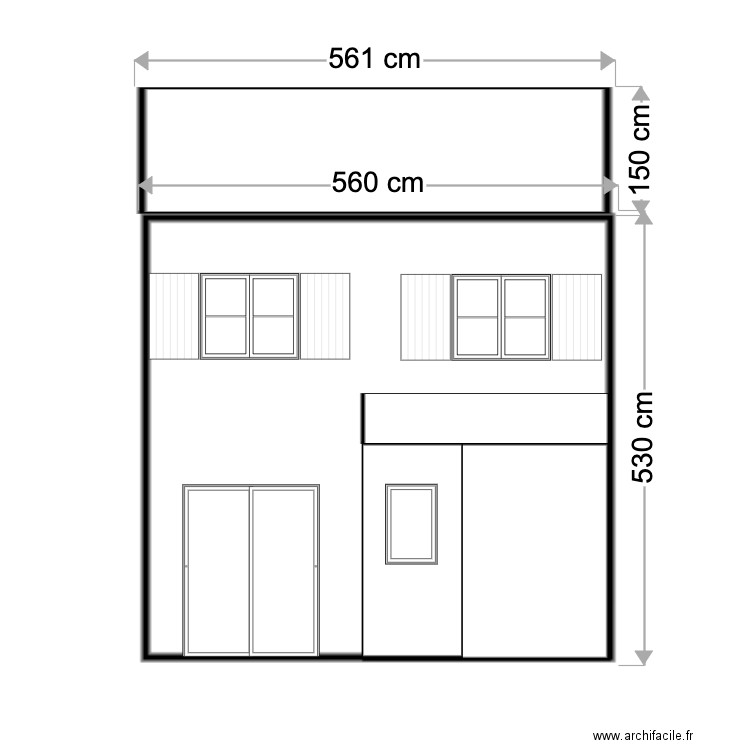 Facade maison maison avant travaux. Plan de 0 pièce et 0 m2