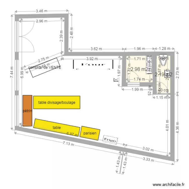 boulangerie. Plan de boulangerie. Plan de