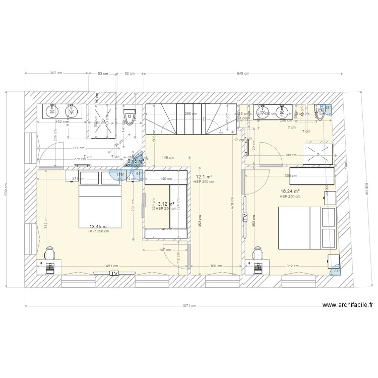 chambre R 1 BARRUS . Plan de 0 pièce et 0 m2