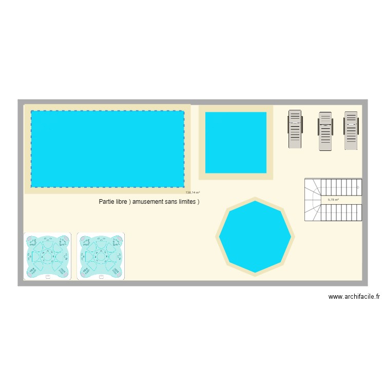 piscine . Plan de 17 pièces et 427 m2