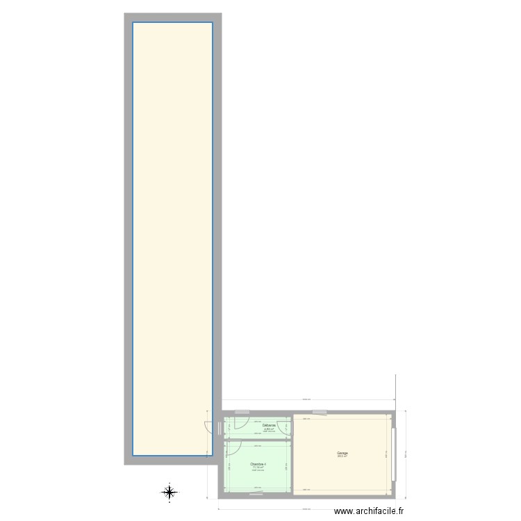 Extension. Plan de 4 pièces et 170 m2