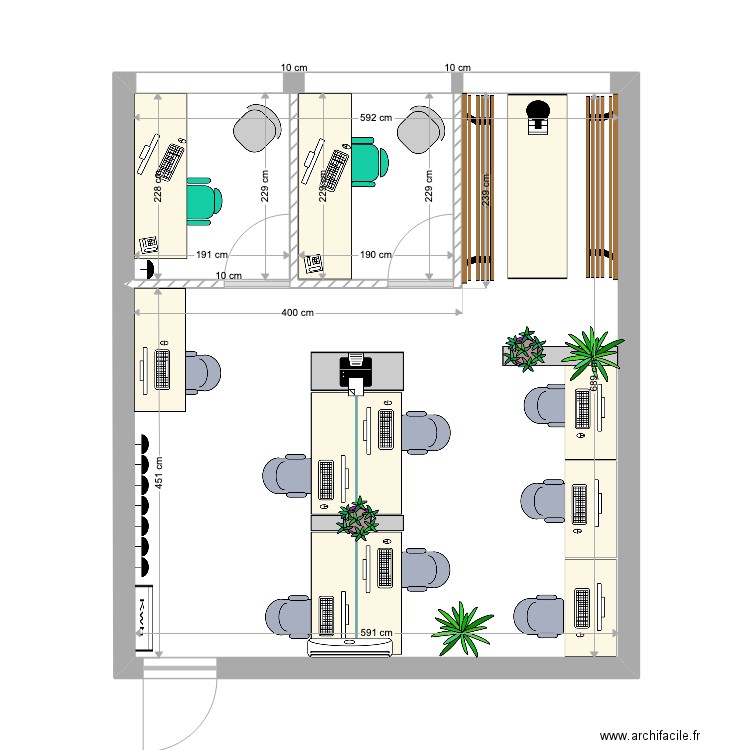 Bureau-nouveau-3ter. Plan de 1 pièce et 40 m2