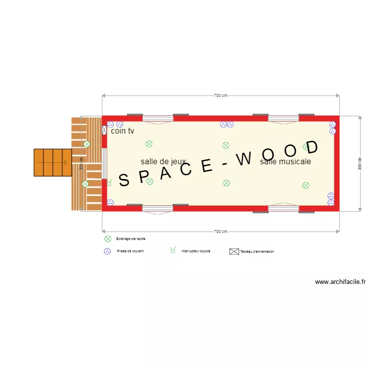 ROULOTTE 280X700 WOLFSON. Plan de 