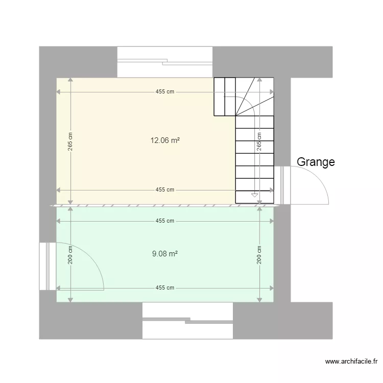 grillot RDC avec mezzanine. Plan de grillot RDC avec mezzanine. Plan de