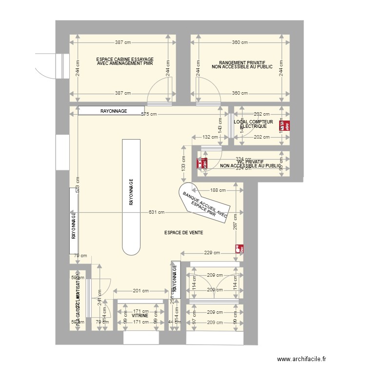 MAGASIN BENITO SERIGNAN INCENDIE. Plan de 0 pièce et 0 m2