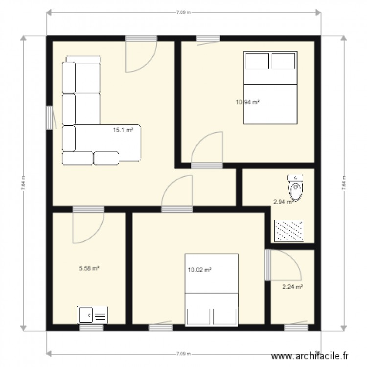 appartement premier niveau. Plan de 0 pièce et 0 m2