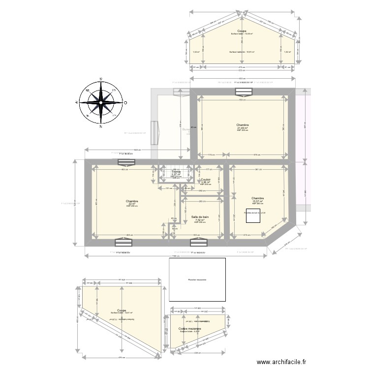 Dultzer. Plan de 13 pièces et 212 m2