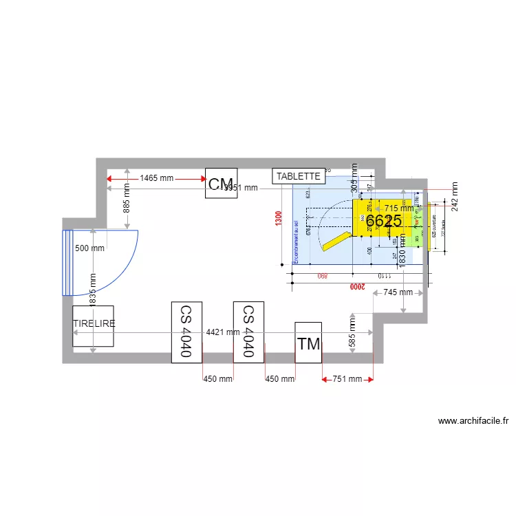 PLAN DE MASSE EXISTANT ILE ROUSSE 6625. Plan de 
