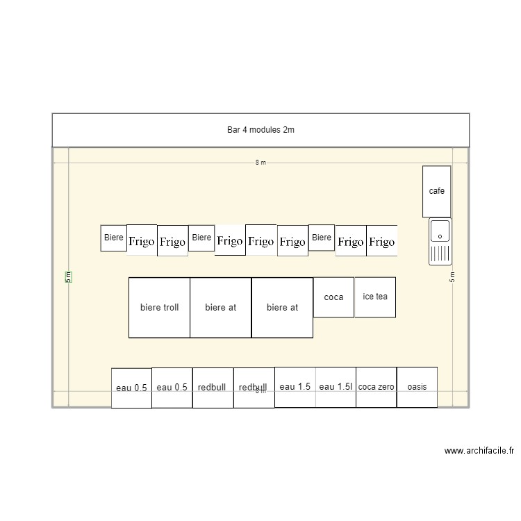 arene 2. Plan de 1 pièce et 40 m2