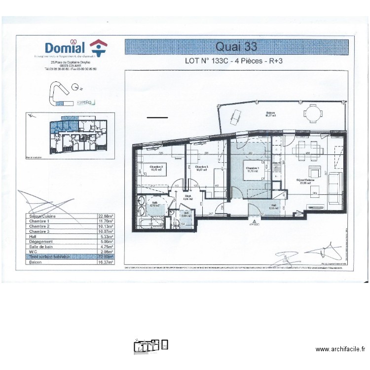 BI 8084. Plan de 14 pièces et 102 m2