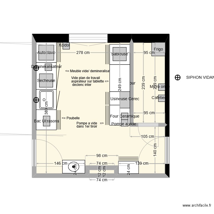 CABINET 4 eme option sté appareils. Plan de 3 pièces et 14 m2