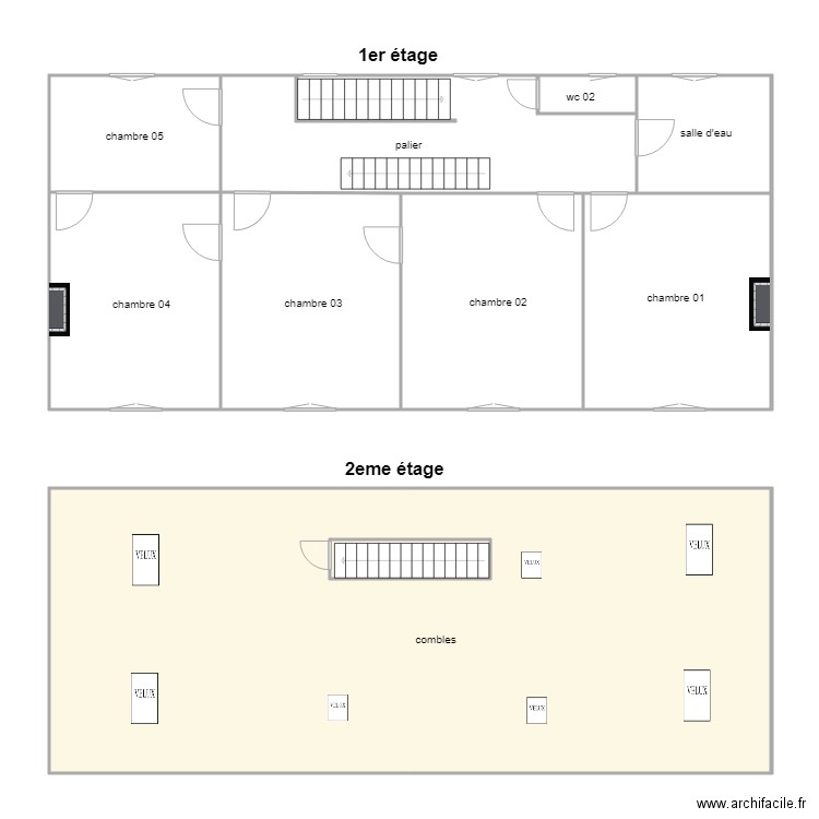 labas étage amiante. Plan de 0 pièce et 0 m2