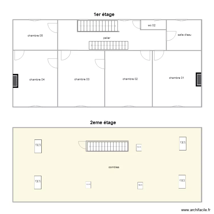 labas &eacute;tage amiante. Plan de 