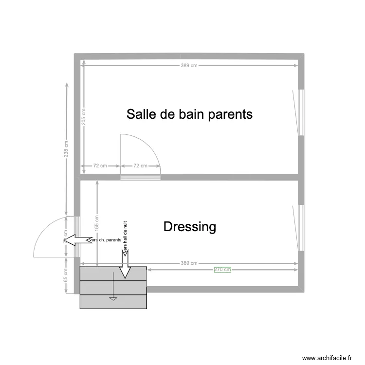 Maison Aische - Sdb & Dressing. Plan de 