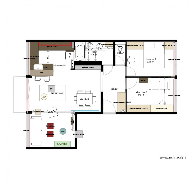 Appartement Meriam Zrelli projet modifié le 21 11 17. Plan de 0 pièce et 0 m2