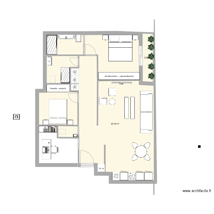 serrano 112. Plan de 7 pièces et 77 m2