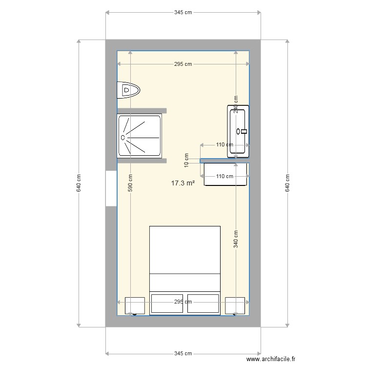 SDB appartement sous comble Sartenaer. Plan de 0 pièce et 0 m2