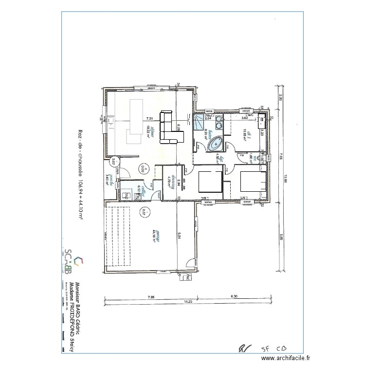 Maison v1. Plan de 0 pièce et 0 m2