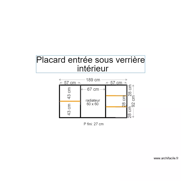 placard entrée sous verrière int. Plan de placard entrée sous verrière int. Plan de