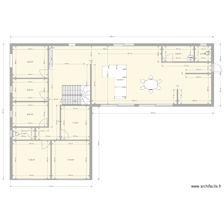 MERVEILLE. Plan de 10 pièces et 133 m2