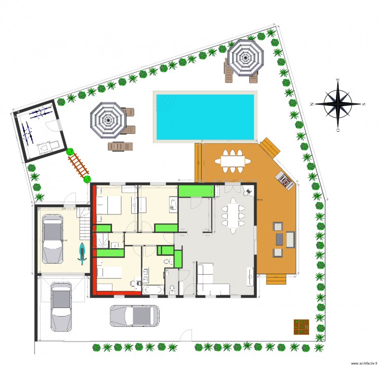 Implantation maison. Plan de 0 pièce et 0 m2