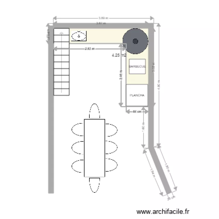 CUISINE  ETE. Plan de 