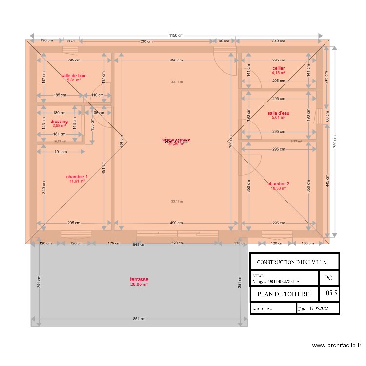 fred plan de toiture CORRIGE1. Plan de 0 pièce et 0 m2