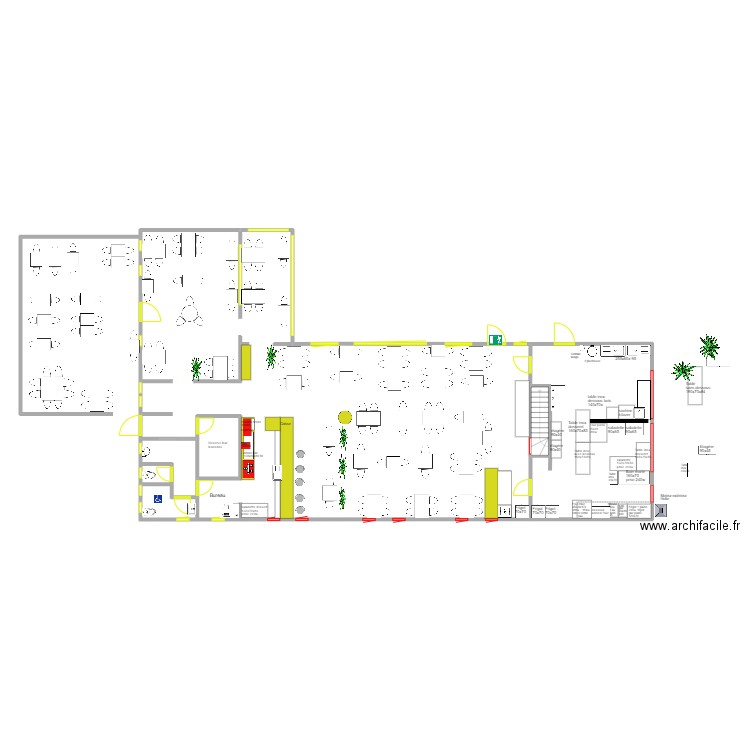 plan de table. Plan de 6 pièces et 258 m2