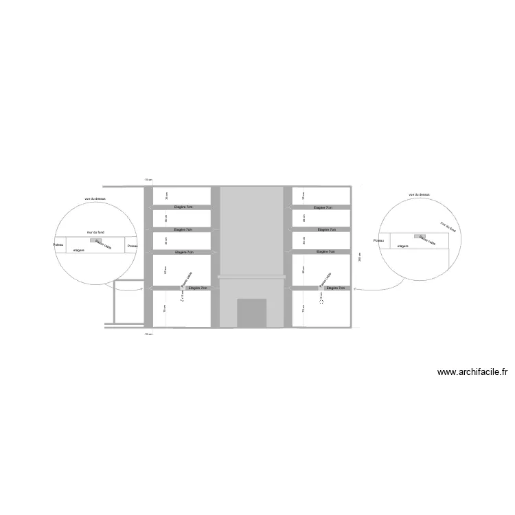Etagere. Plan de 