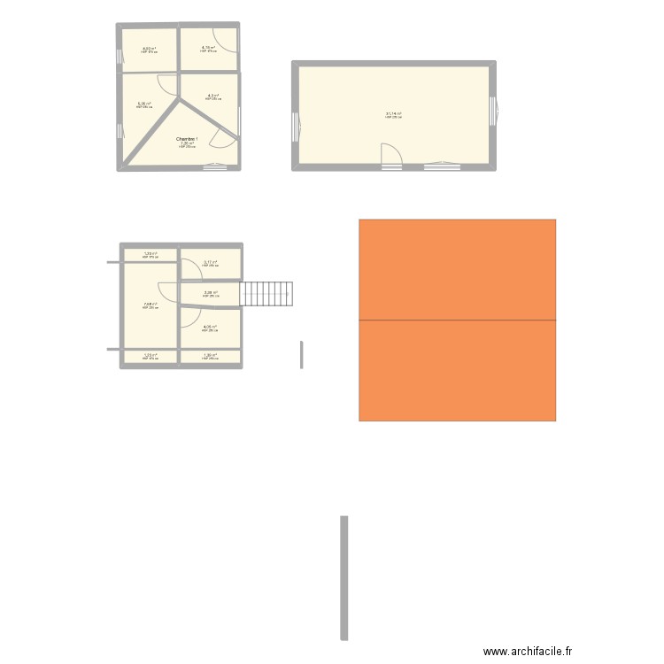 Annexe. Plan de 13 pièces et 77 m2