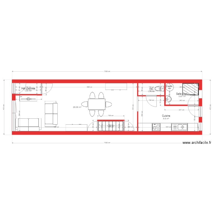 BI 1669 RDC coté. Plan de 0 pièce et 0 m2