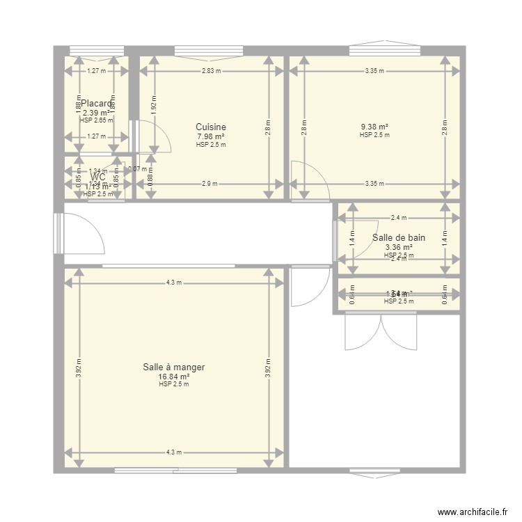 plan appartement F3. Plan de 0 pièce et 0 m2