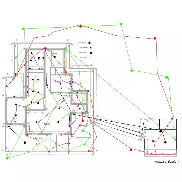 casa electricicta sans fil. Plan de 