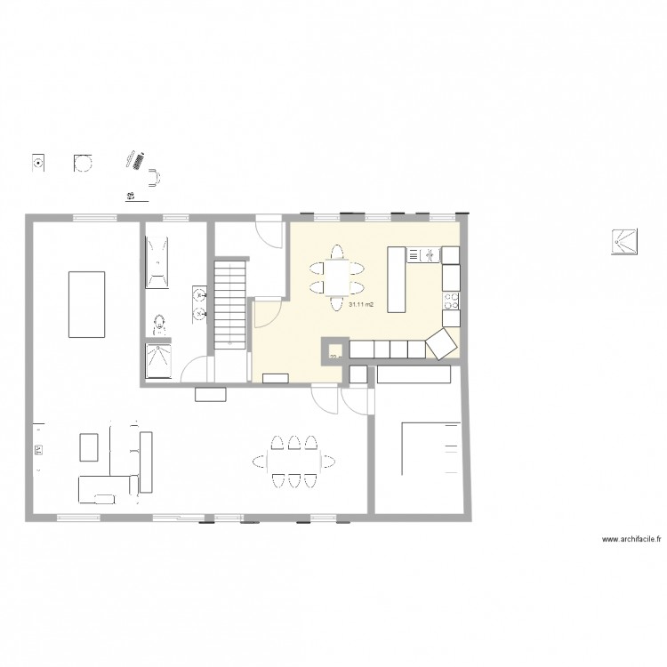 Aménagement  rez. Plan de 0 pièce et 0 m2