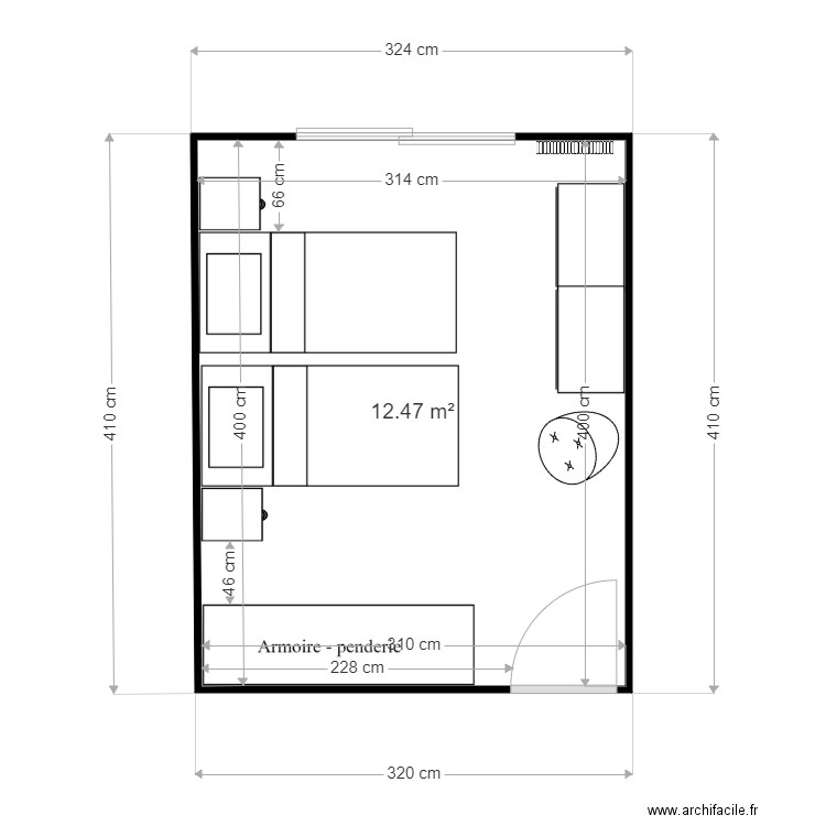 Plan appart Chambre Projet. Plan de 0 pièce et 0 m2