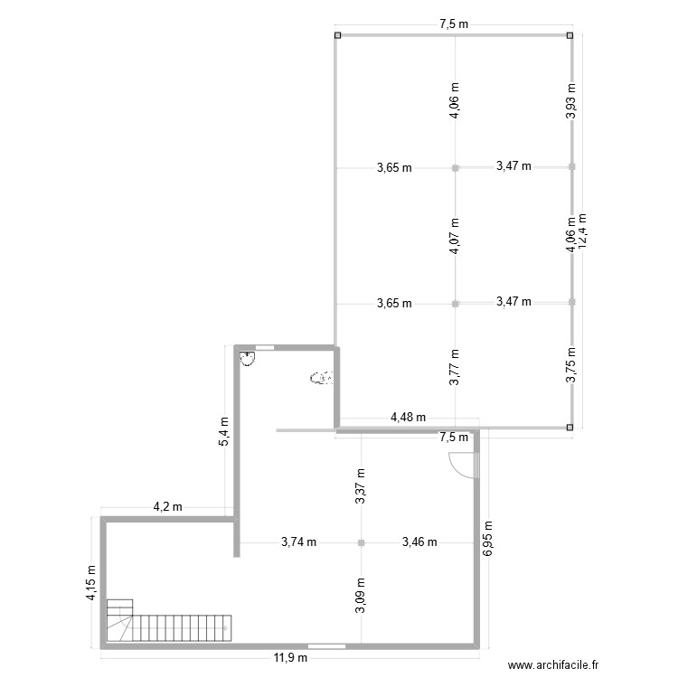Plan sous sol. Plan de 0 pièce et 0 m2
