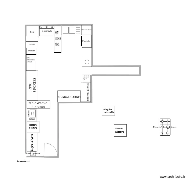 cuisine Le Renard. Plan de 