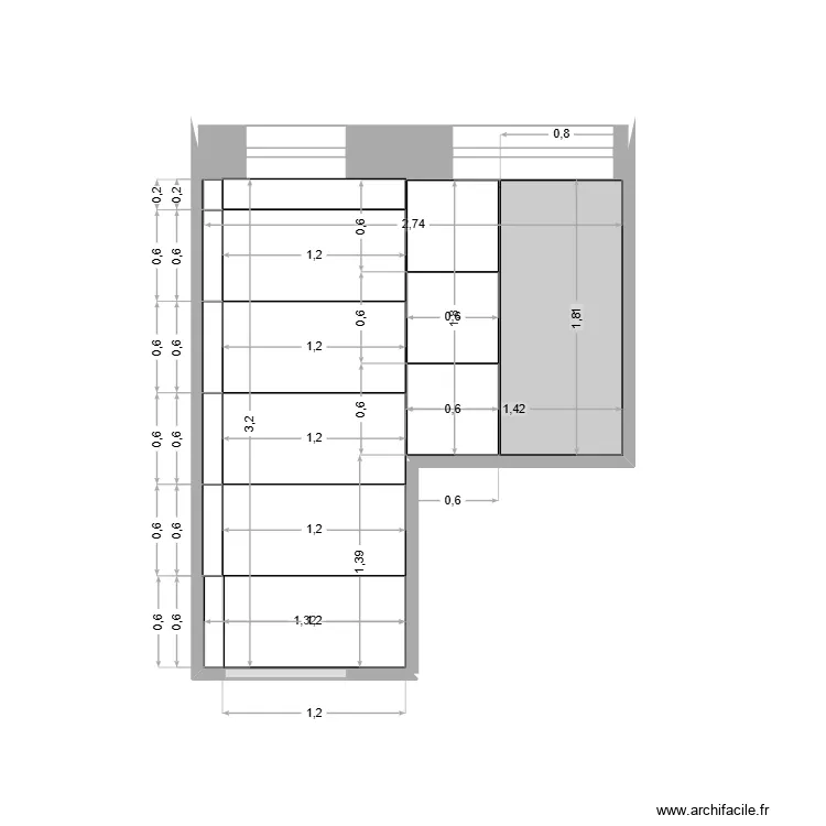 PLAN SDB option 4. Plan de 1 Pièce et 7 m² PLAN SDB option 4. Plan de 1 Pièce et 7 m²