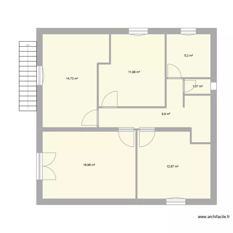 Pont de cervieres maison V1. Plan de 7 Pièces et 72 m²