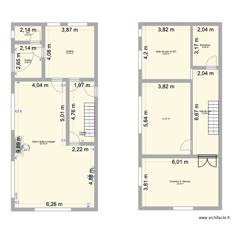 plan Ermeton. Plan de 10 pièces et 165 m2