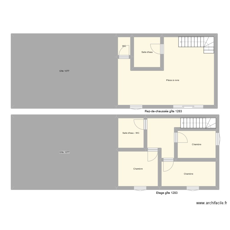 1283. Plan de 10 pièces et 163 m2