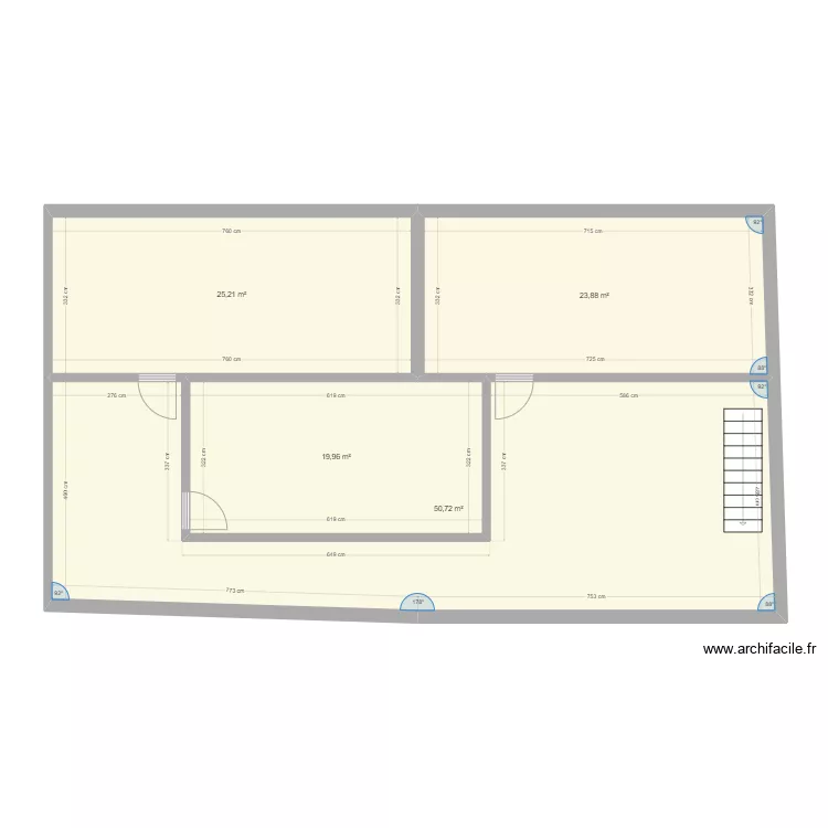 Etage 1 B&acirc;t C pour vestiaires. Plan de 