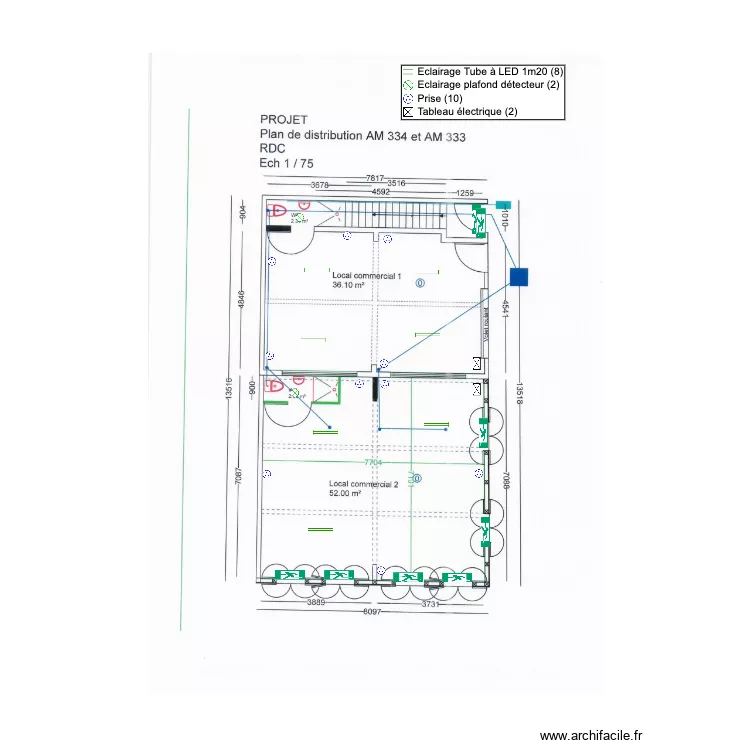 RDC Maison de ville . Plan de 