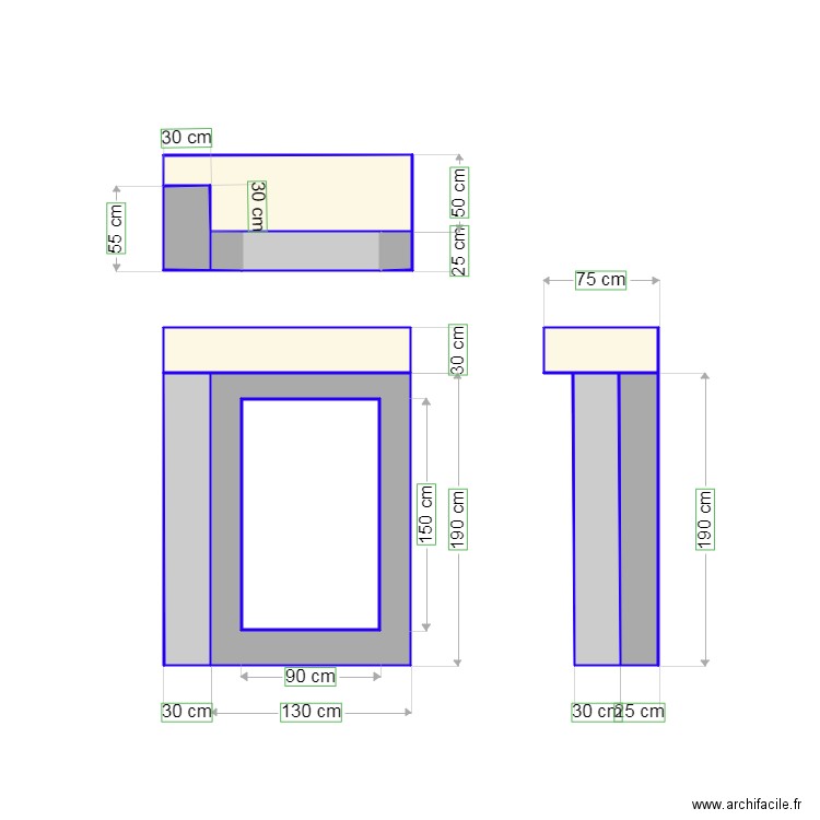 cama. Plan de 0 pièce et 0 m2